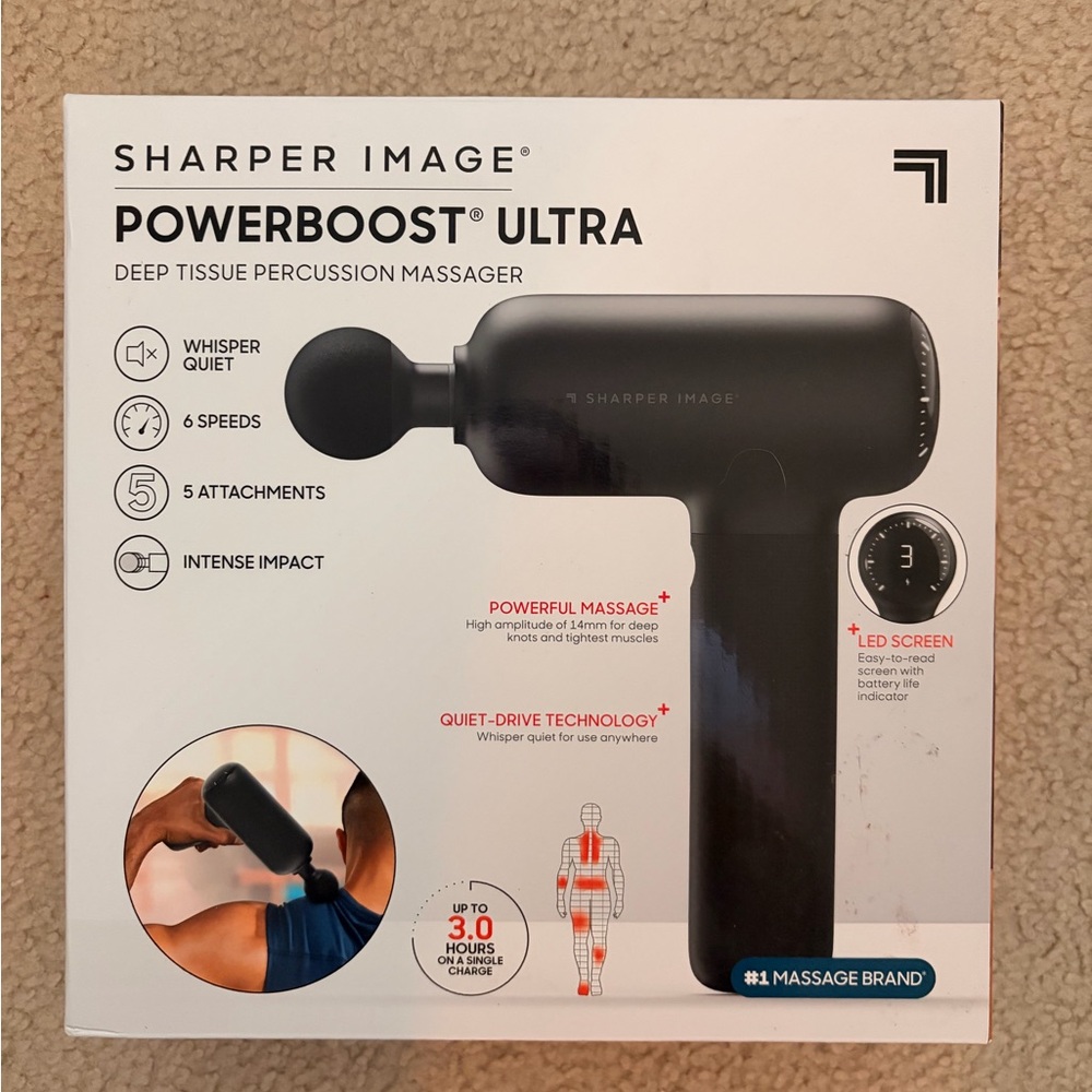 Sharper Image Powerboost Ultra Deep Tissue Massager - Black